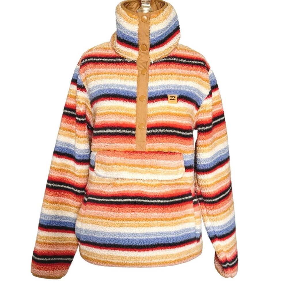 Billabong Switchback Multicolor Striped Fleece Pu… - image 3
